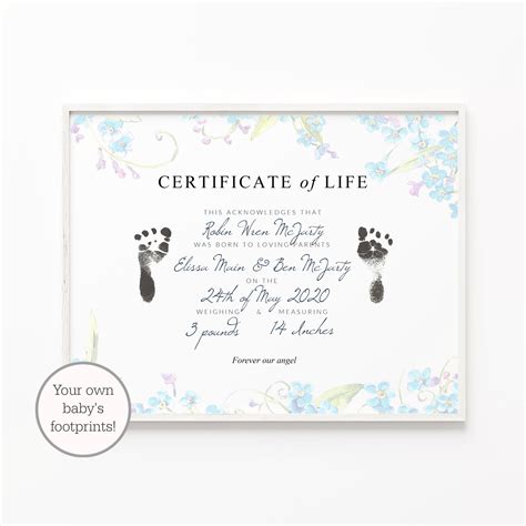 Baby loss certificate